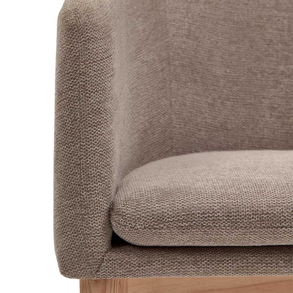 Halbrunder Tischsessel in Hellbraun Chenille - Cariba