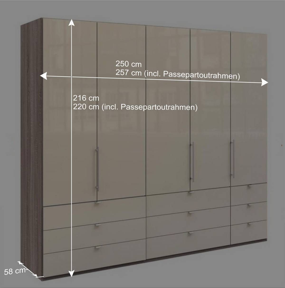Gleittüren-Schlafzimmerschrank 3-türig - Fistran