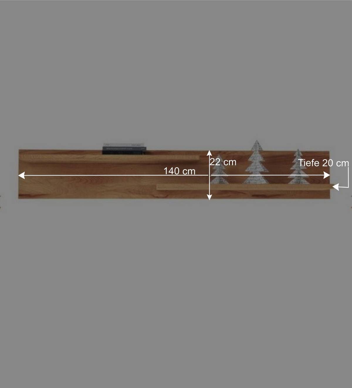 Kernbuche Wandboard Salomonia mit 2 Ablagen