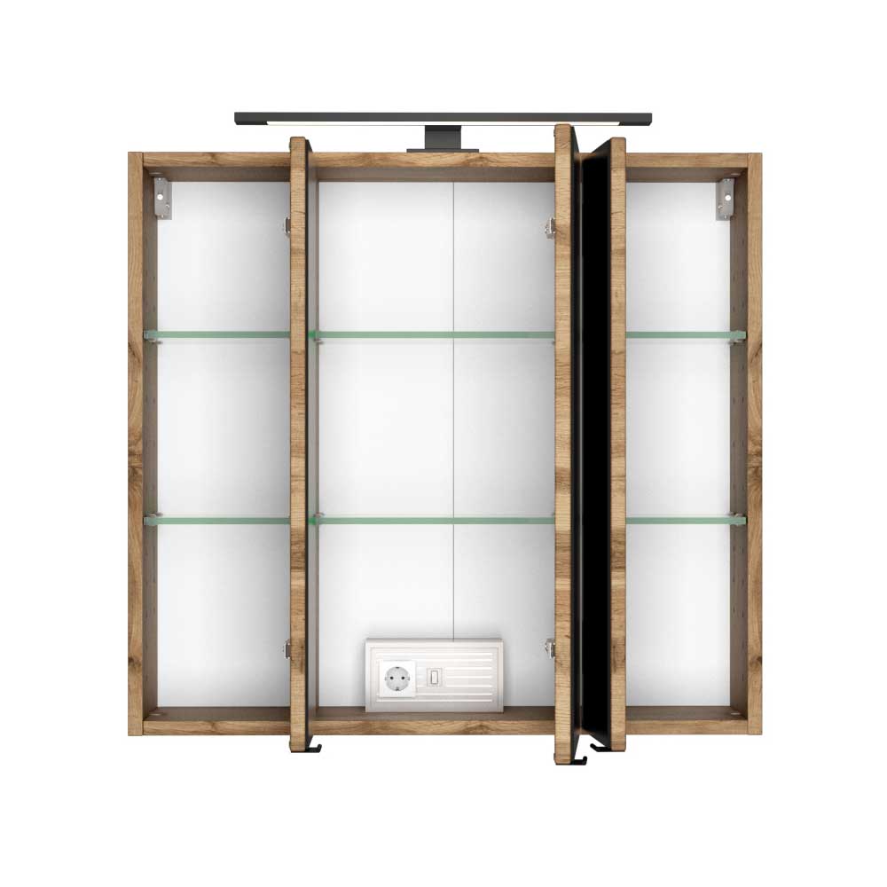 3-türiger Bad-Spiegelschrank in Wildeiche - Acrosia