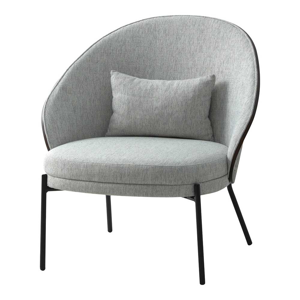 Scandi Chic Loungesessel in Hellgrau und Dunkelbraun - Cleverline
