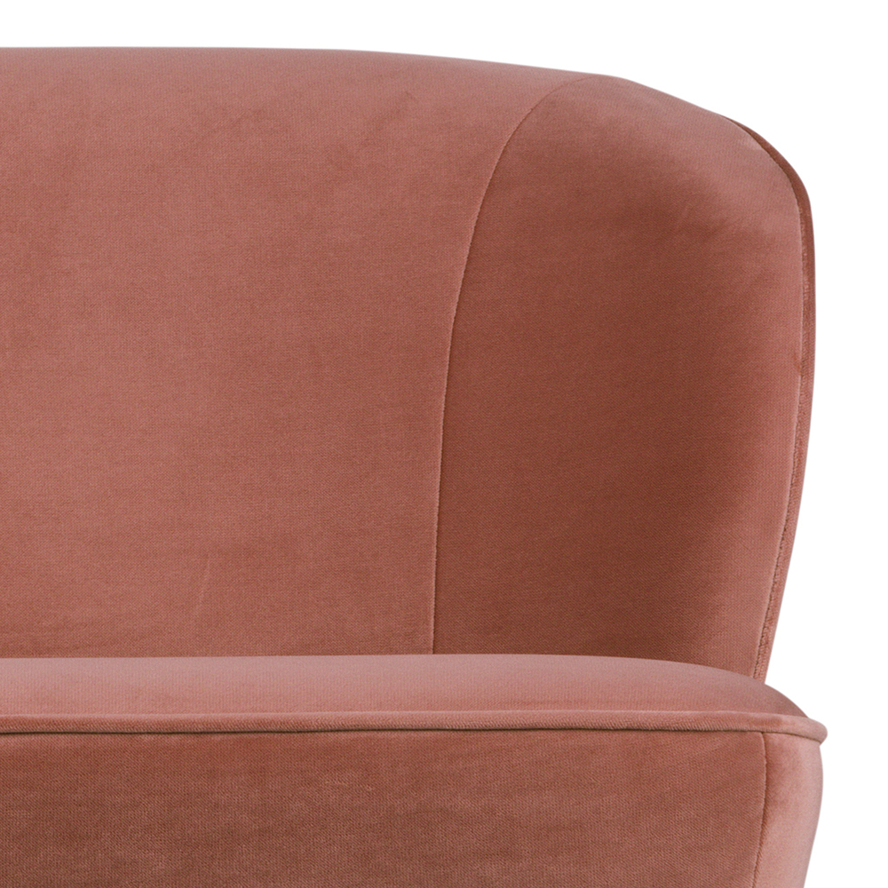 Retro Zweier Sofa in Rosa Samtbezug - Ismena