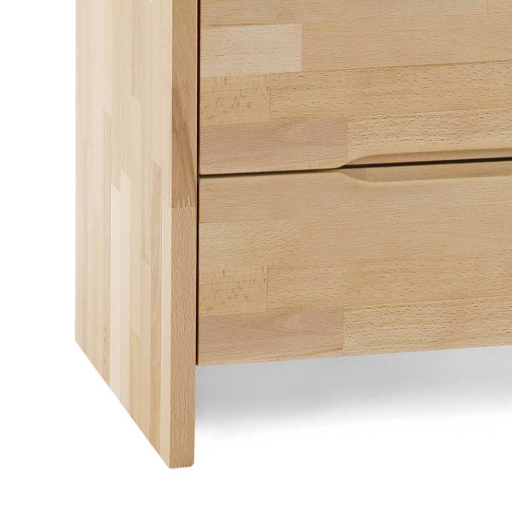 Nachttisch mit zwei Schubladen Devenia Kernbuche massiv