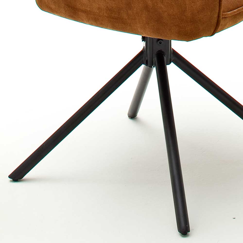 Esstisch Drehstühle aus Velours - Montigue (2er Set)