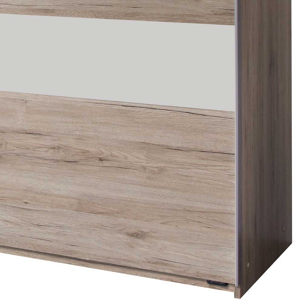 Schwebetürenschrank in Eiche San Remo & Weiß - Binokaranka