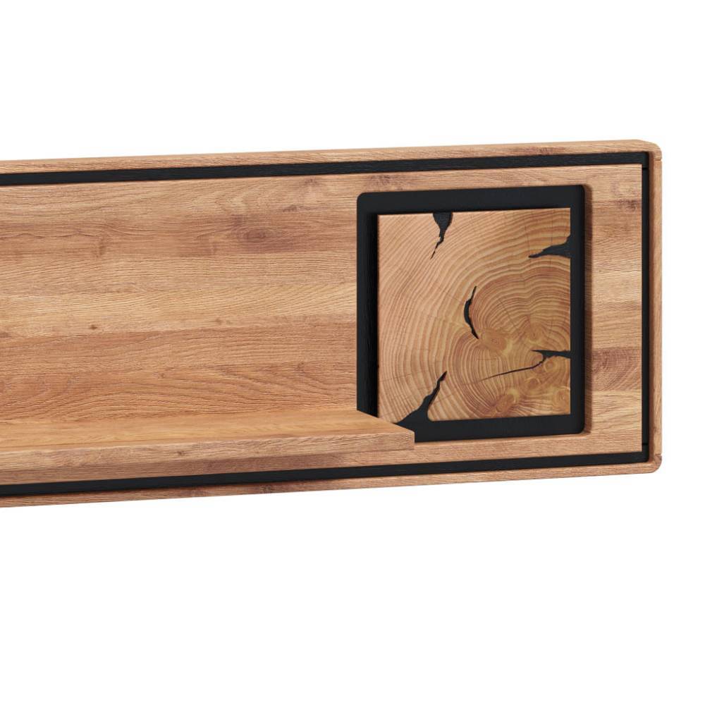 Wildeiche Wandboard mit Hirnholz Applikation - Shipper
