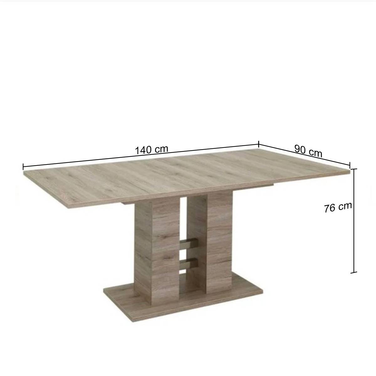 Verlängerbarer Säulentisch in Holz Optik - Seefeld