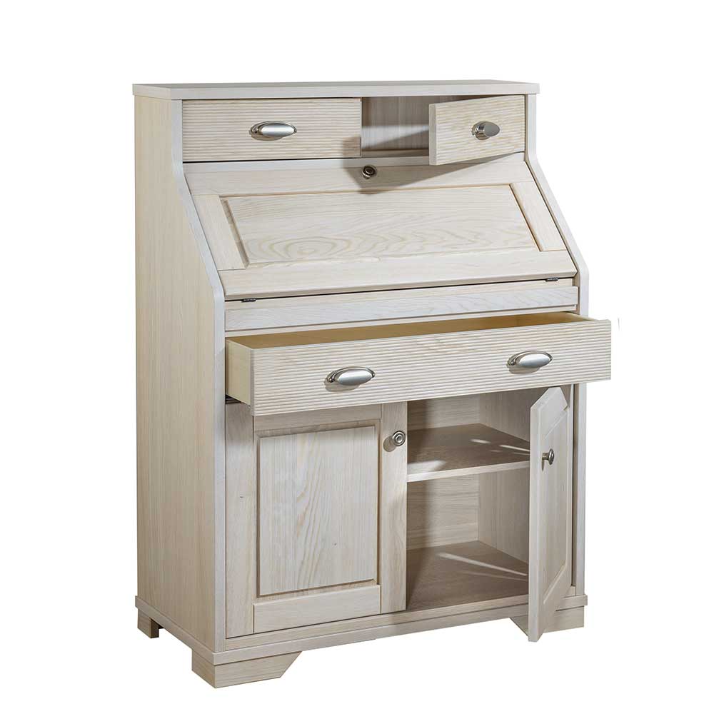87x117x44 cm Sekretär aus Eiche White Washed - Larioja