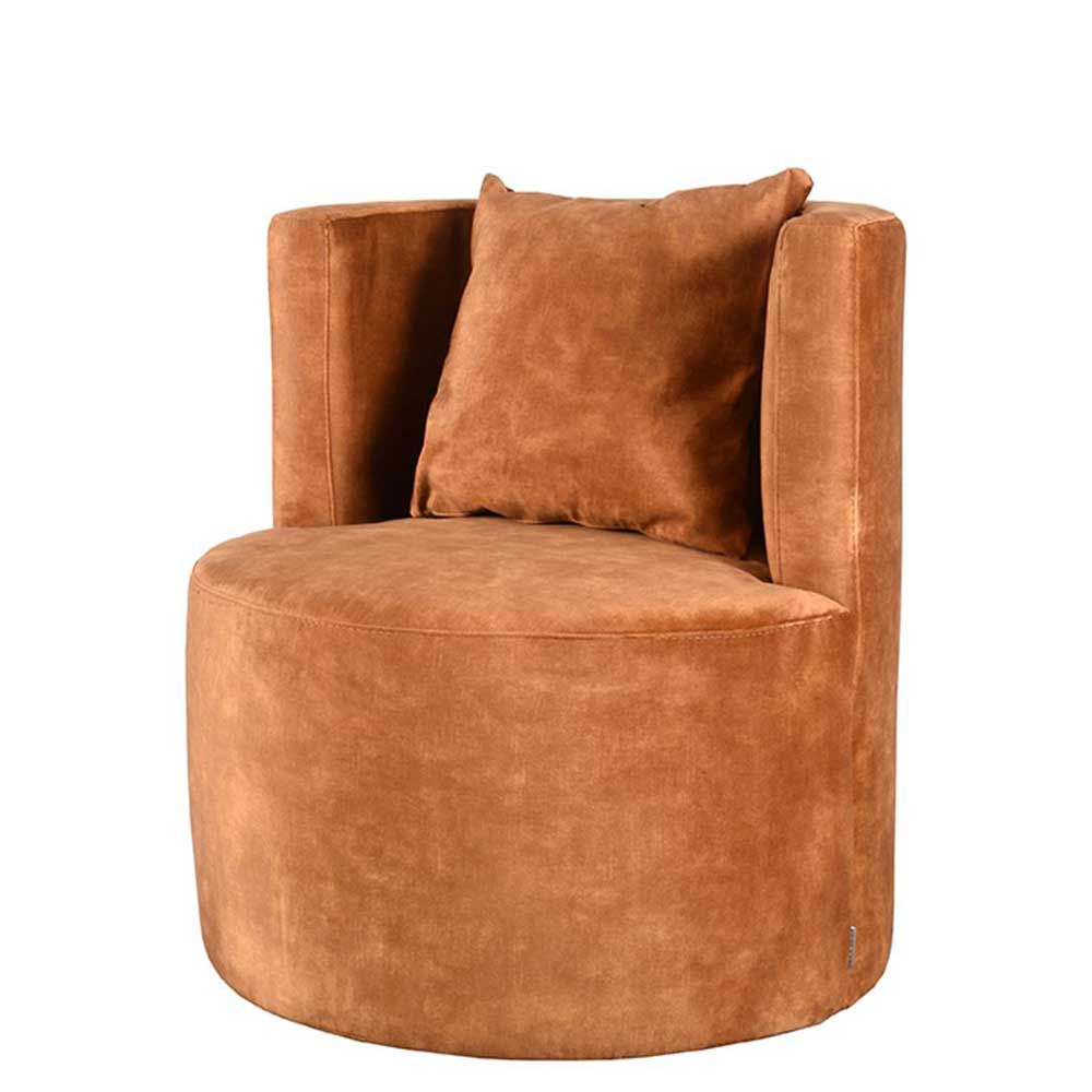 Velours Sessel in Ockergelb - Oronto