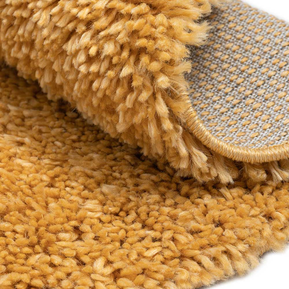Runder Teppich in Gold Gelb - Lidoria