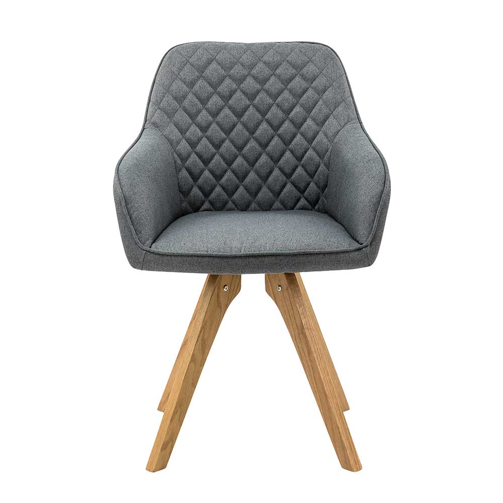 Esszimmer Tischsessel in Grau - Izmael (2er Set)