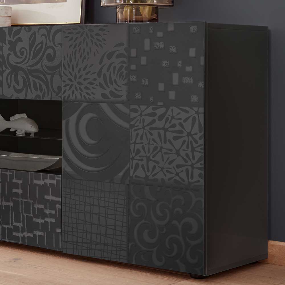 Sideboard in Anthrazit glänzend lackiert - Ipatal I