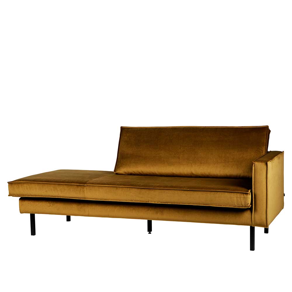 Elegante Samt Sofaliege in Honig Gelb - Saguan