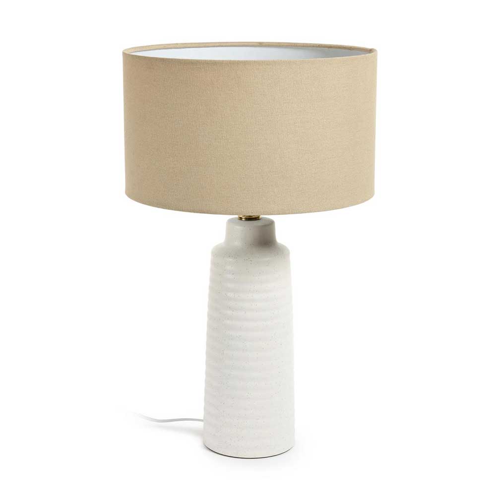 Tischlampe mit Keramik in Weiß - Laota