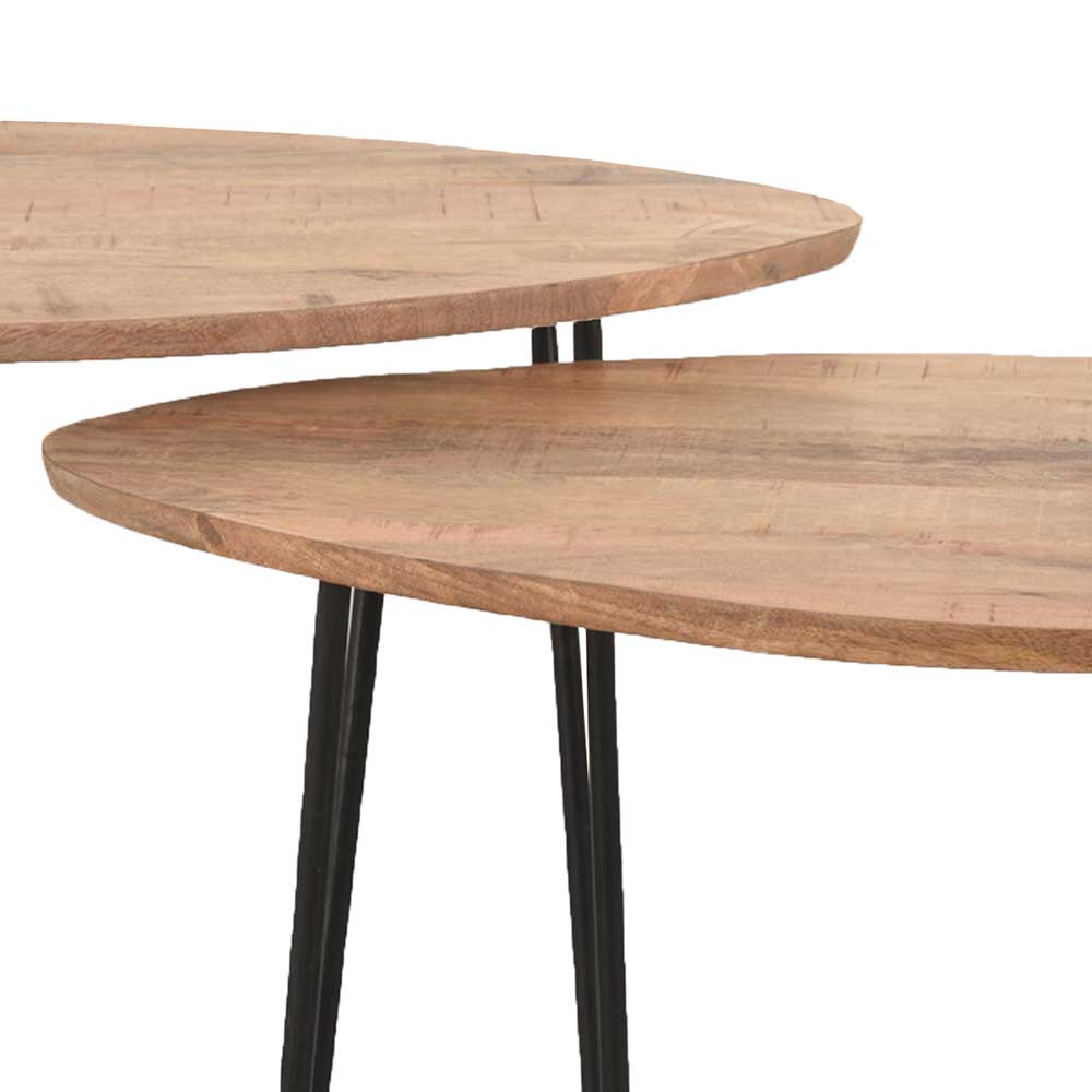 Ovale Sofatische aus Mangoholz - Brixx (zweiteilig)