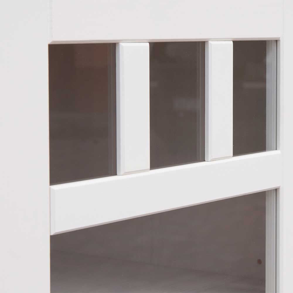 Landhaus Vitrinenschrank in Weiß lackiert - Indico