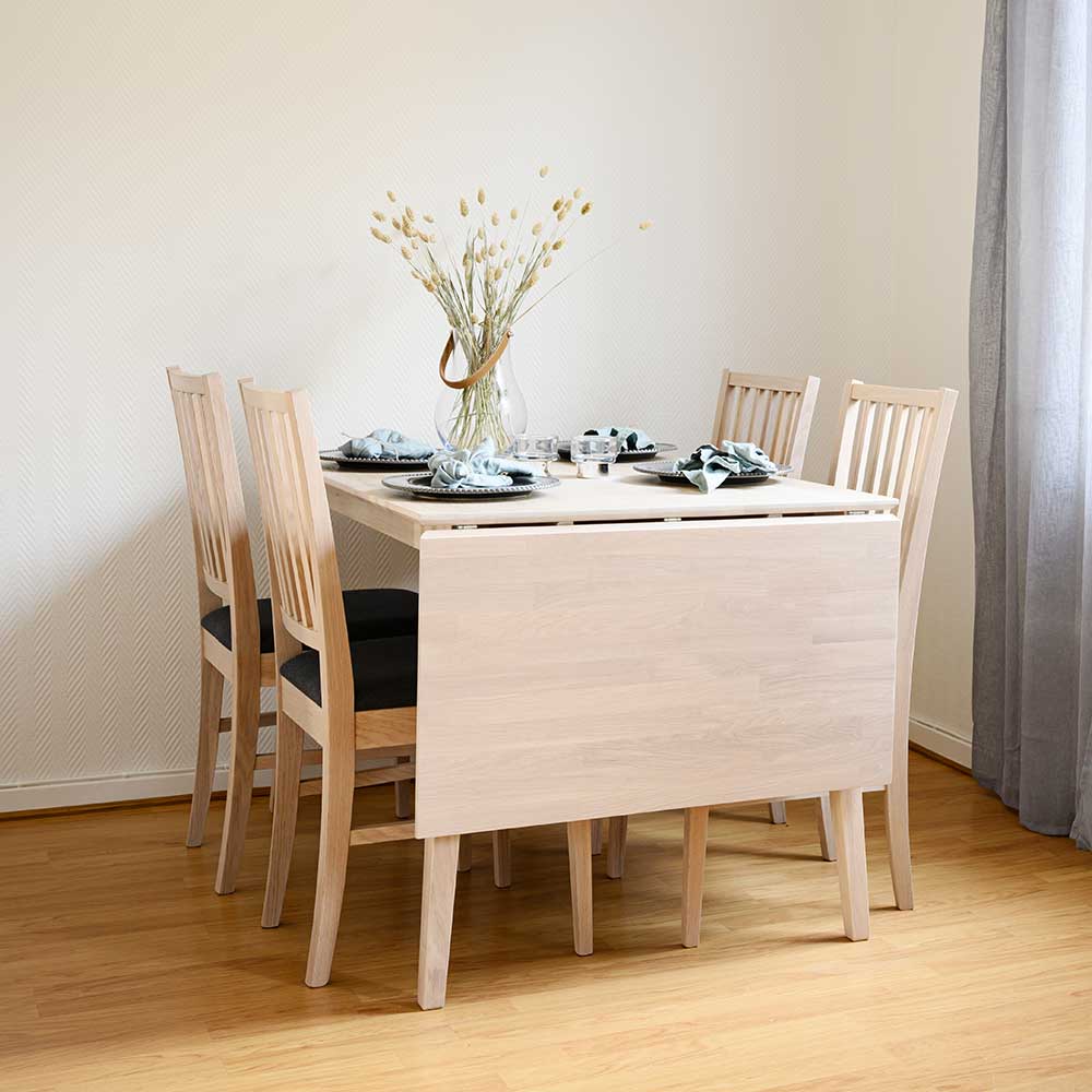 Tisch mit Verlängerung & 4 Stühlen - Pessoa (fünfteilig)