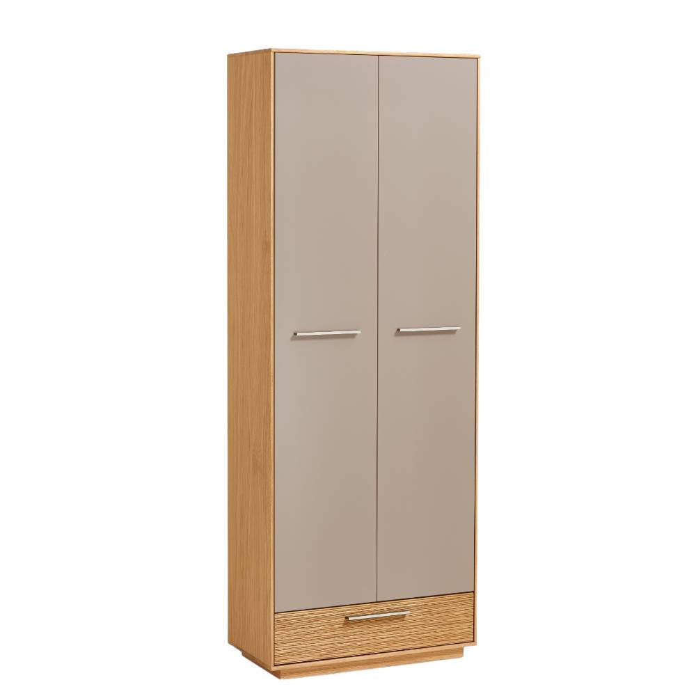 Eleganter Schuhschrank in Taupe und Eiche Bianco für den Eingangsbereich – Barcelos