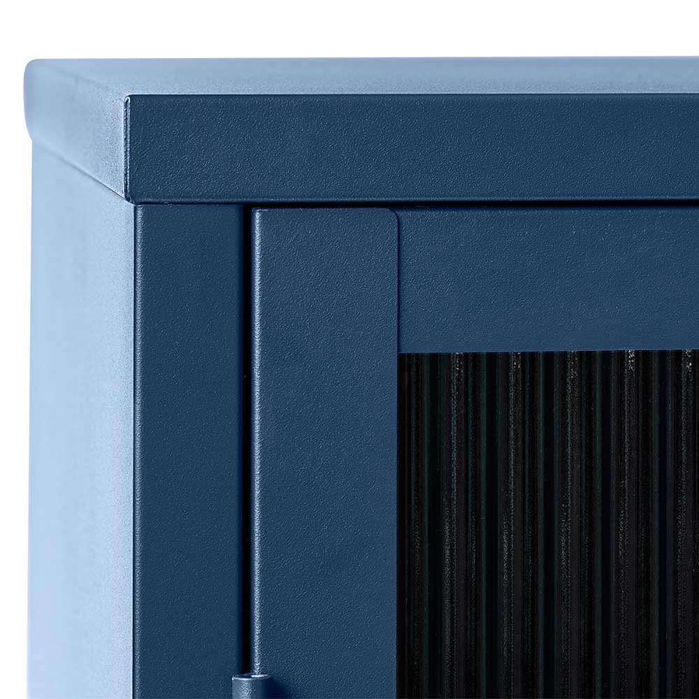 58x160x40 cm Metall Vitrine in Blau - Liseola