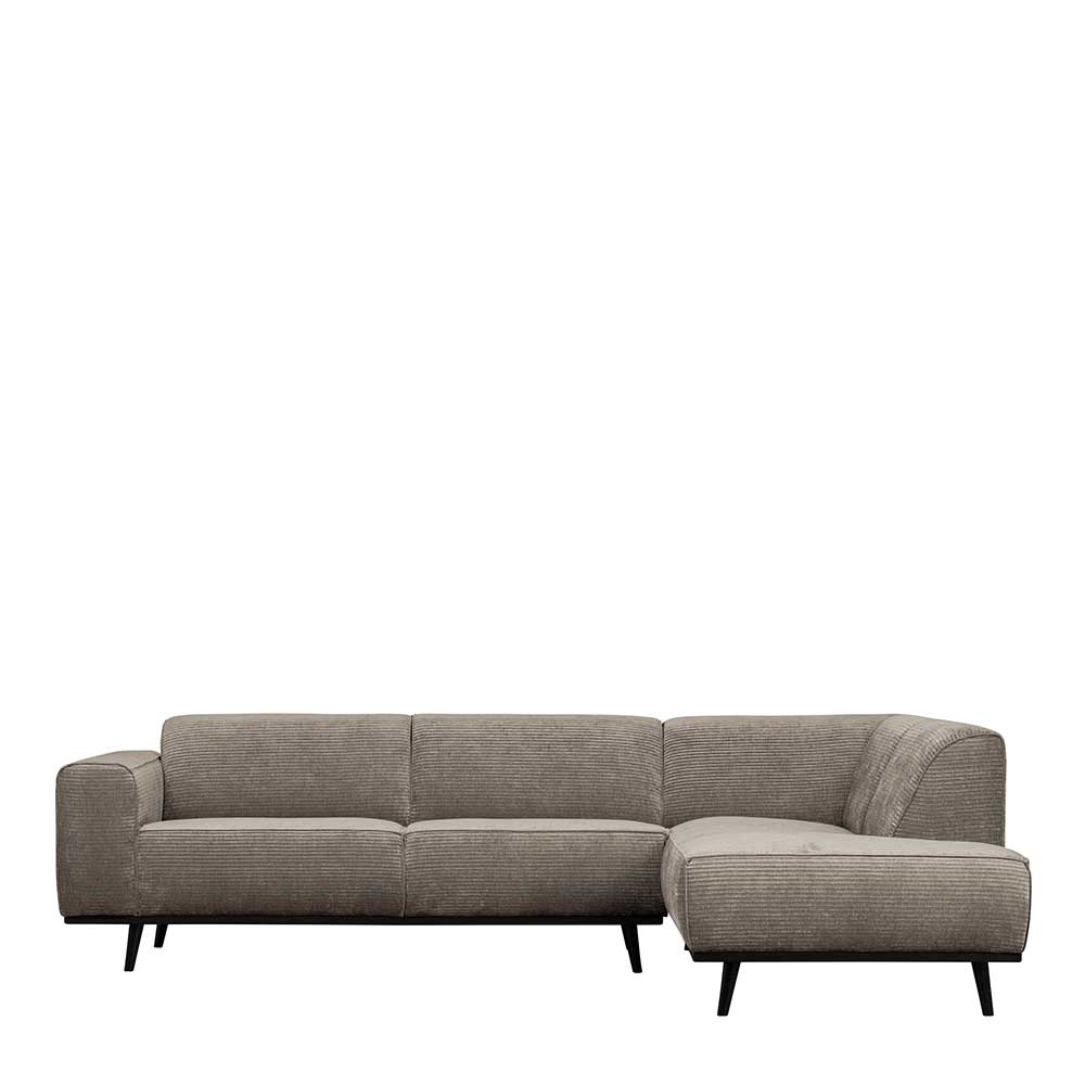 Ecksofa in Graubraun & Schwarz - Orvinio