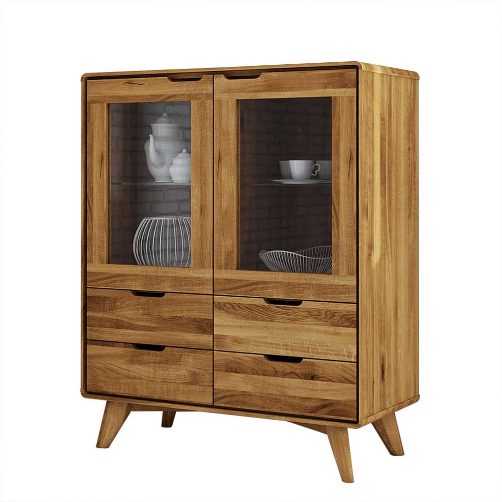 90x110x40 Vitrine Kommode aus Wildeiche - Eavy