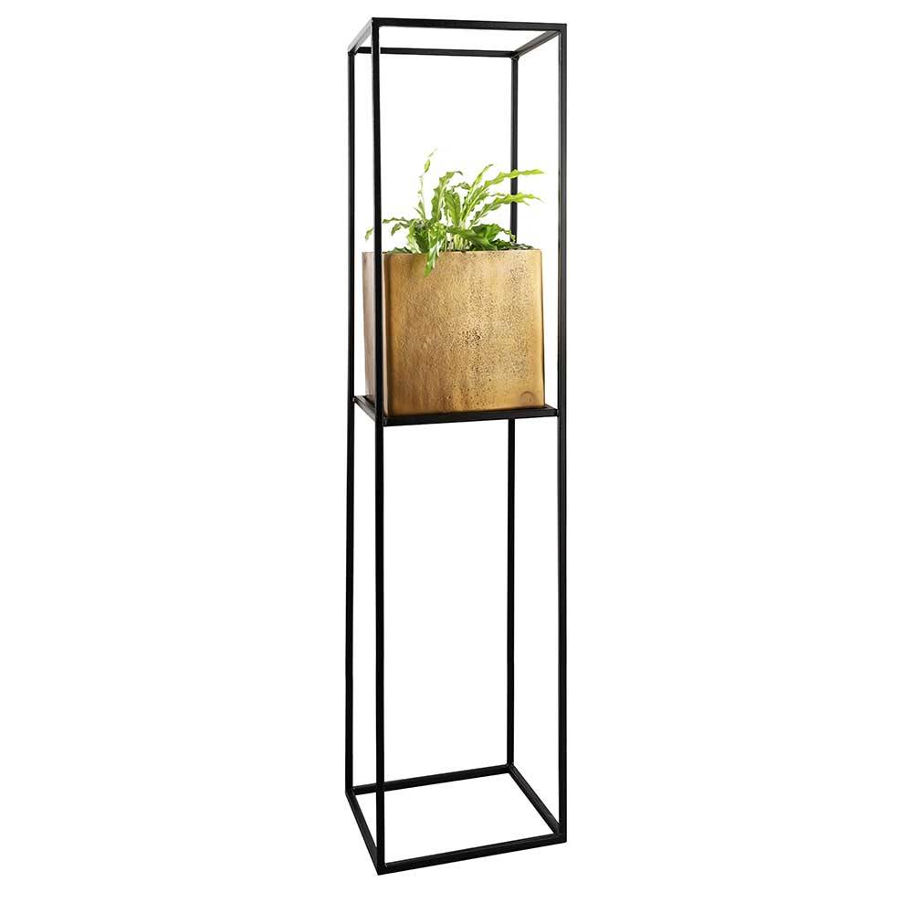 Pflanzensäule in Altgold & Schwarz - Hilde