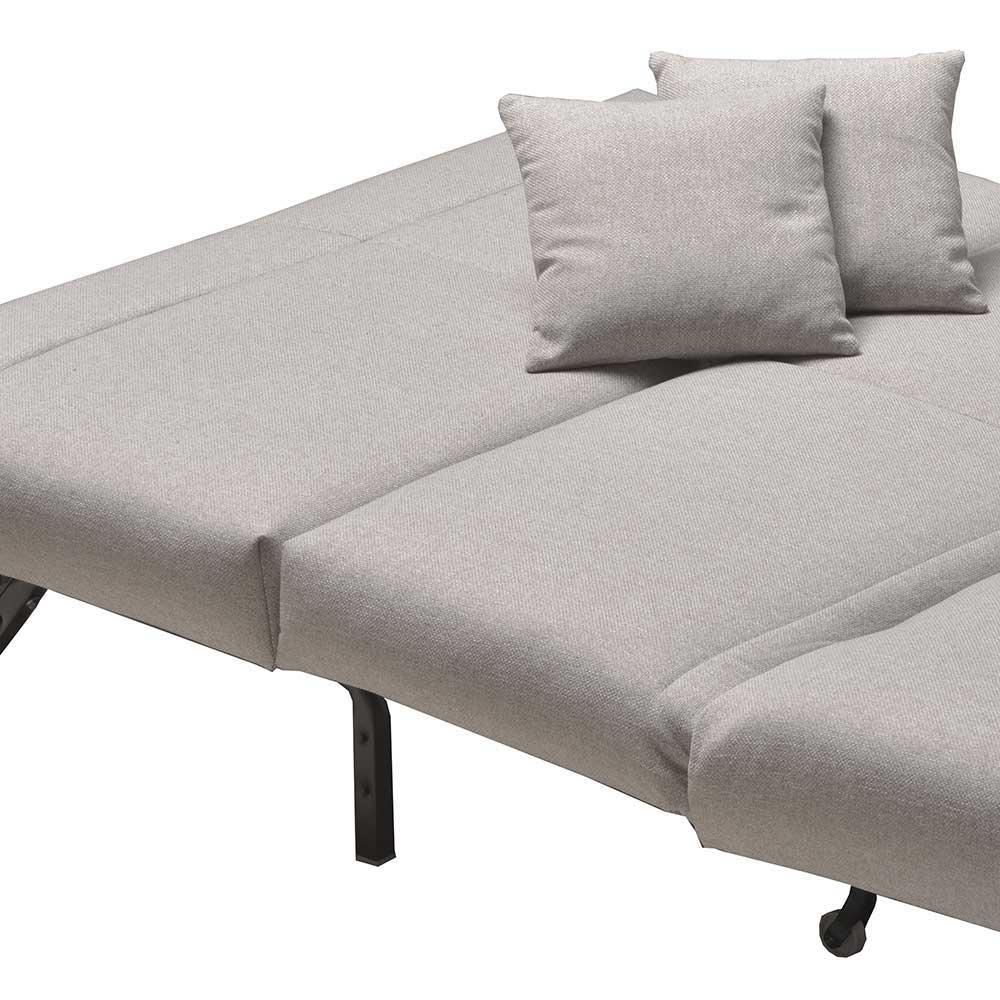 Schlafsofa als Einzelbett oder Doppelbett Tutran in Hellgrau Webstoff