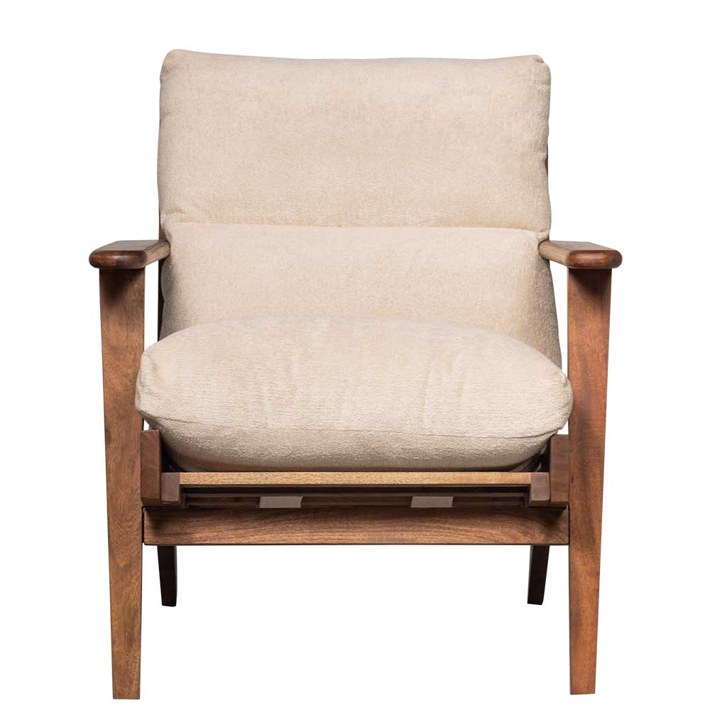 Design Sessel aus Akazienholz mit Polster - Meyden