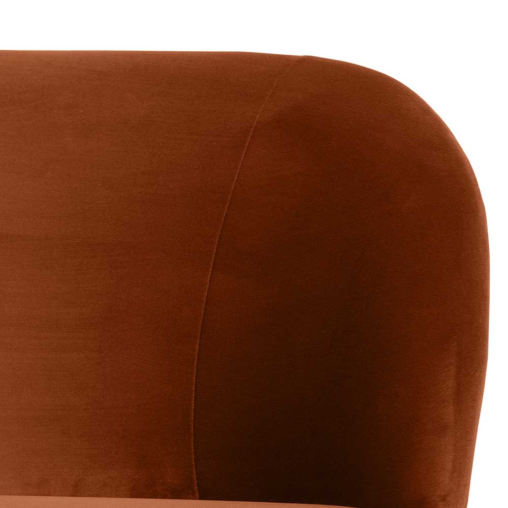 Retro Sessel in Rostfarben Samt - Feliz