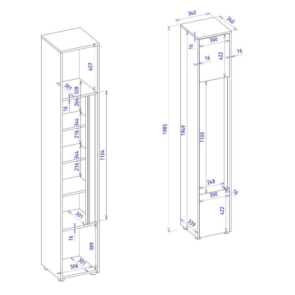 Badezimmer Hochschrank in Anthrazit - Ahilav