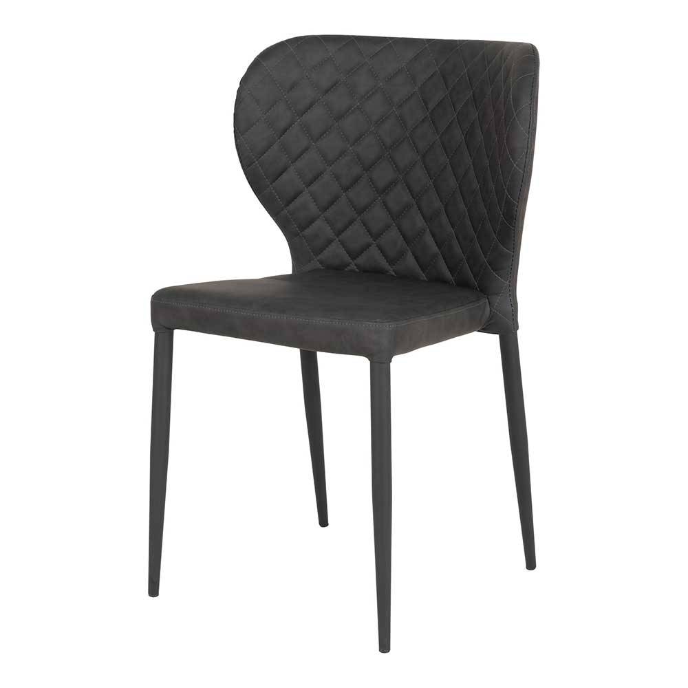 Kunstlederstühle mit Rauten Steppung - Trendenca (2er Set)