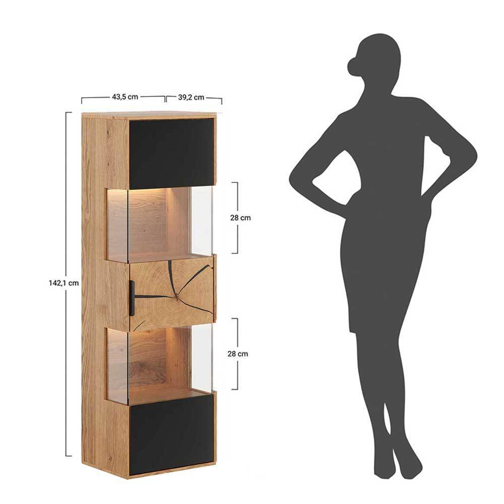 Hängevitrine aus Eiche und Glas - Masicuri