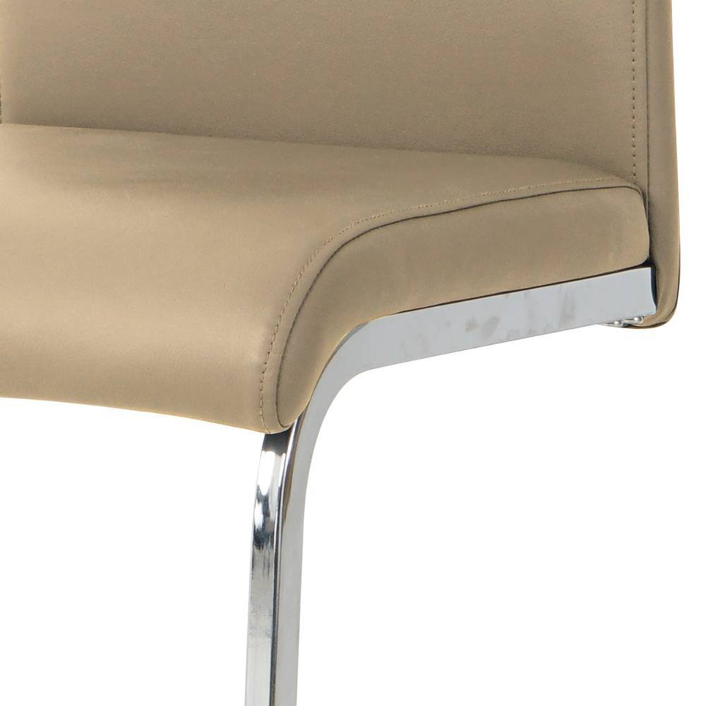Kunstleder Freischwinger in Taupe - Fahima (2er Set)