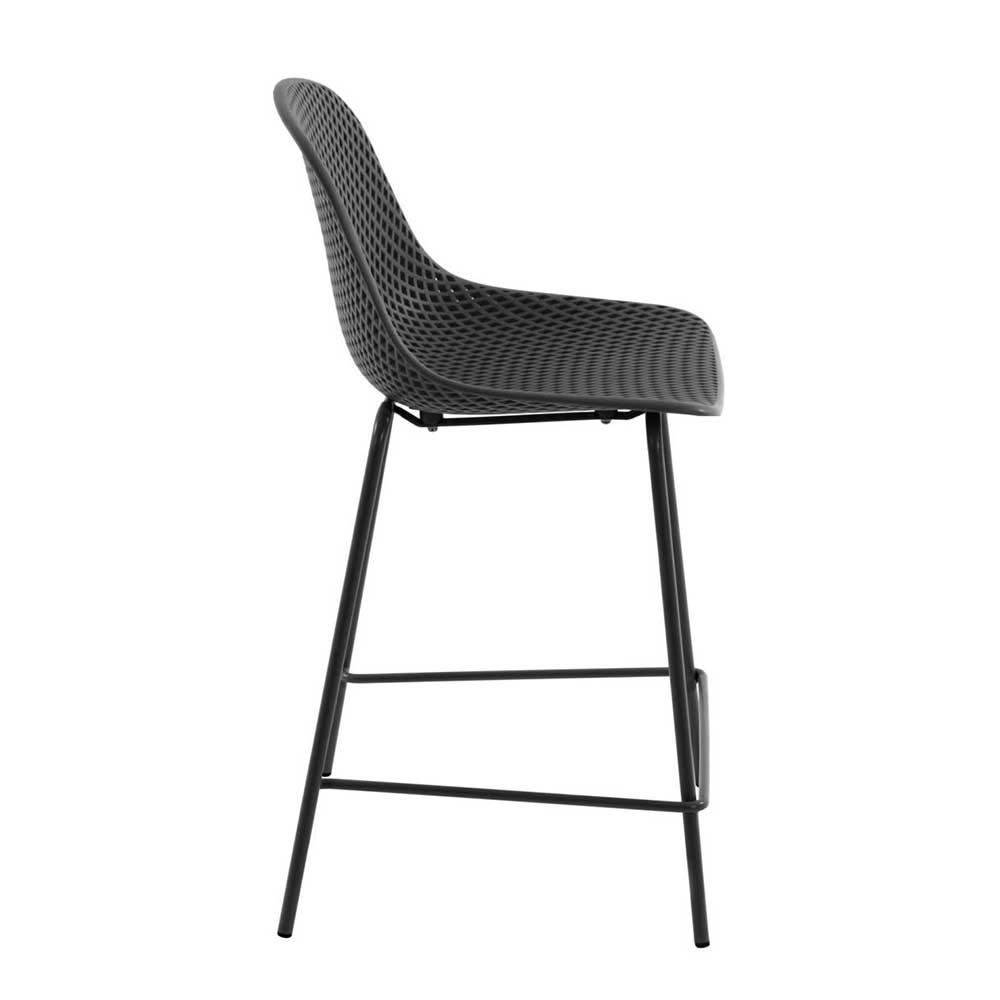 Dunkelgraue Tresenstühle mit Sitzschale - Malka (4er Set)