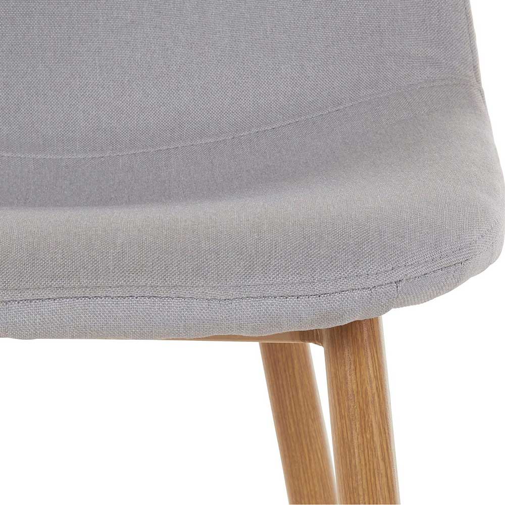 Esszimmer Schalenstühle in Hellgrau Stoff - Reus (4er Set)