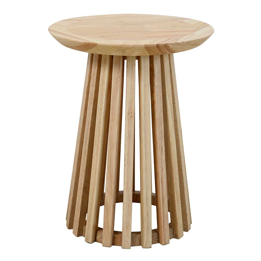 Design Beistelltisch aus Gummibaum Natur - Strike