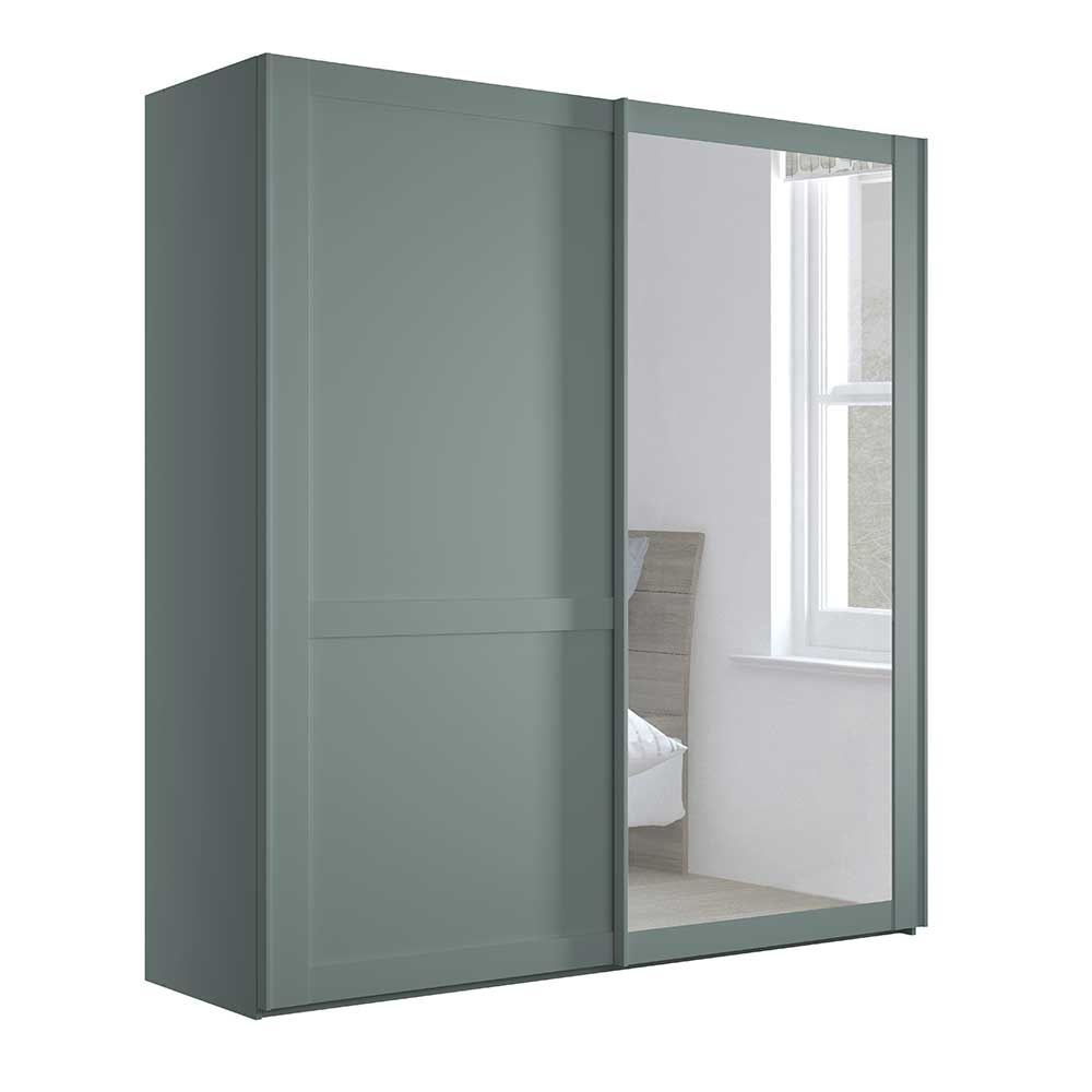 2-türiger Schwebetüren-Kleiderschrank in Graugrün - Rajavo
