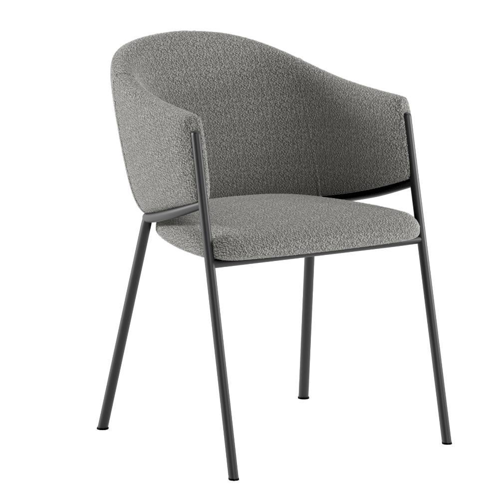 Tischsessel in Grau Boucle - Etura (2er Set)