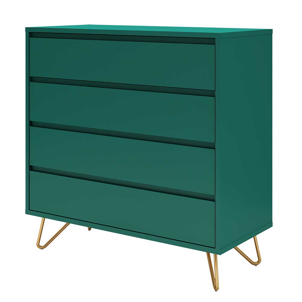 90x90x40 cm 4 Schubladen Kommode in Grün - Ricriava