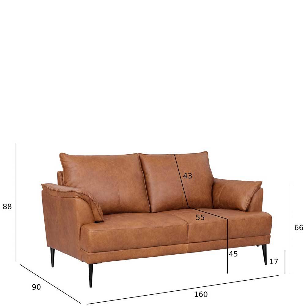 Federkern Wohnzimmersofa aus Echtleder - Zierra