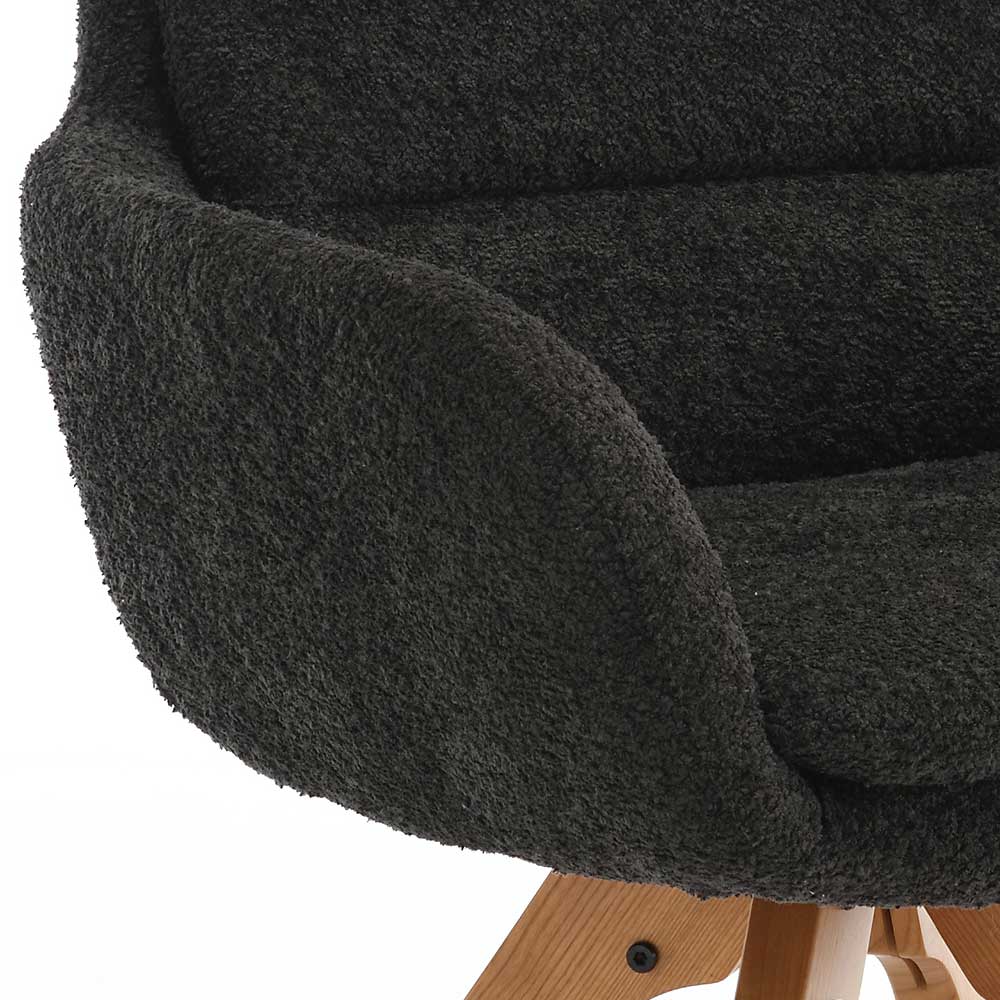 Esstisch Sessel in Anthrazit Boucle - Calmdros (2er Set)