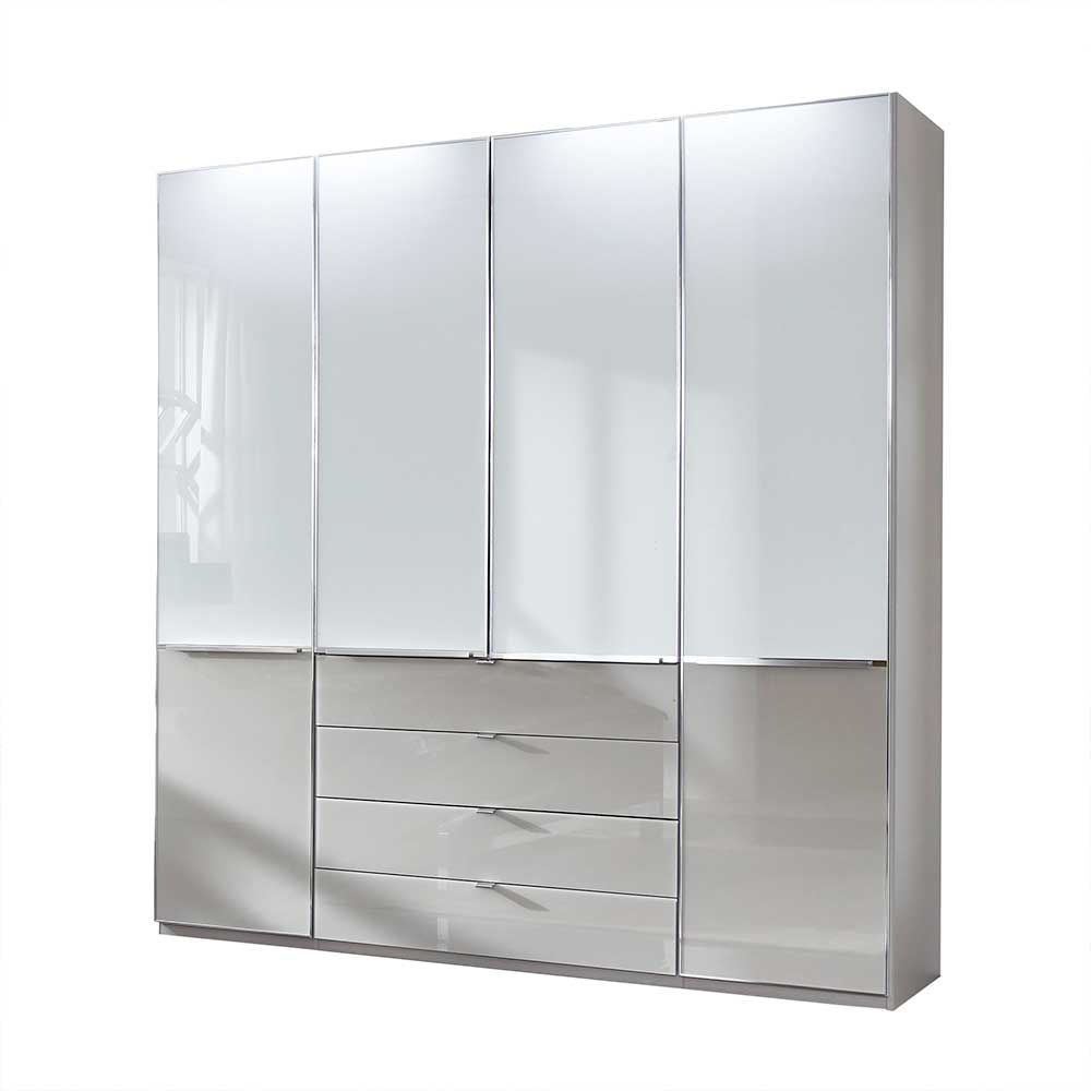 198cm breiter Schrank in Weiß & Hellgrau - Pascan