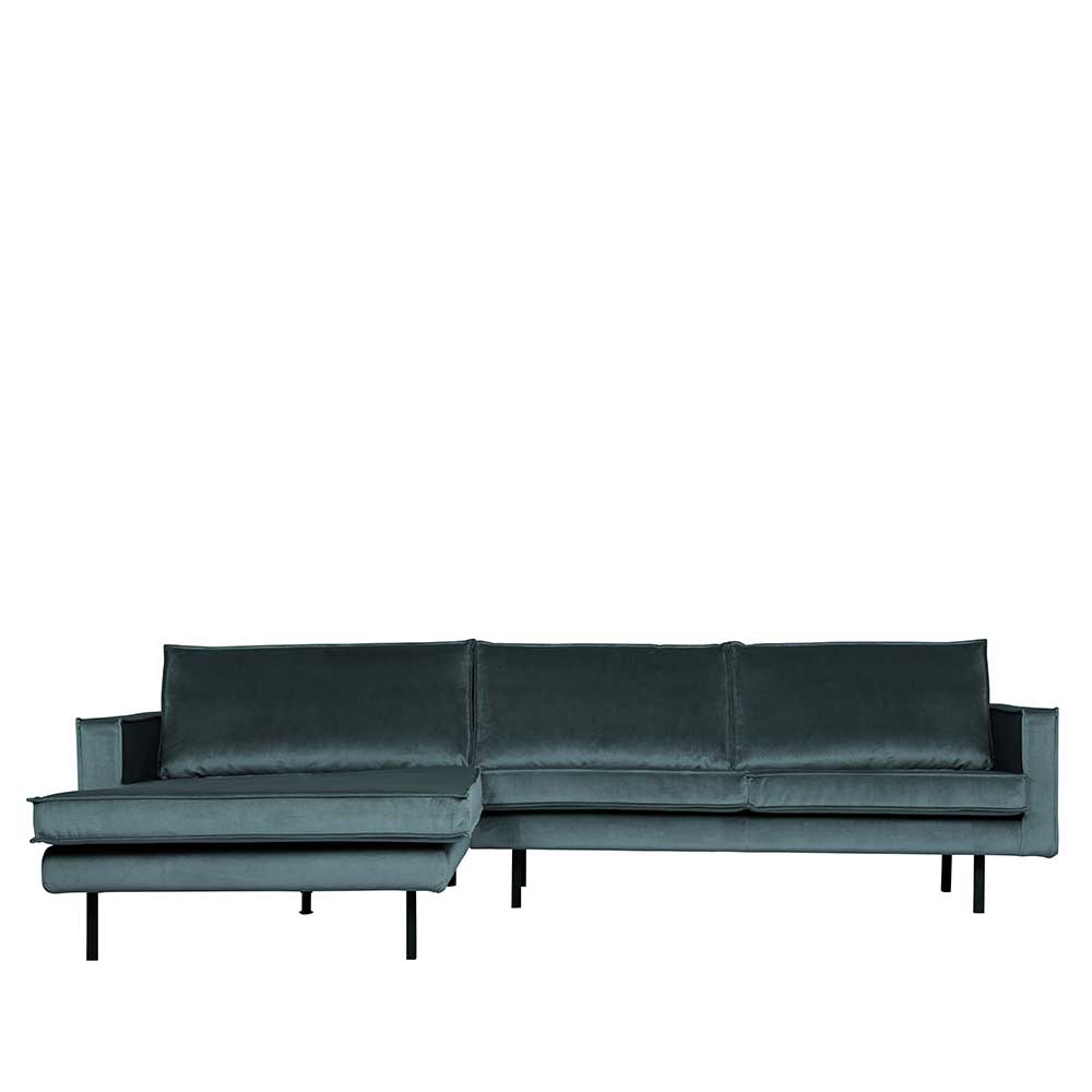 Velvet Polsterecke in Petrol & Schwarz - Fledos