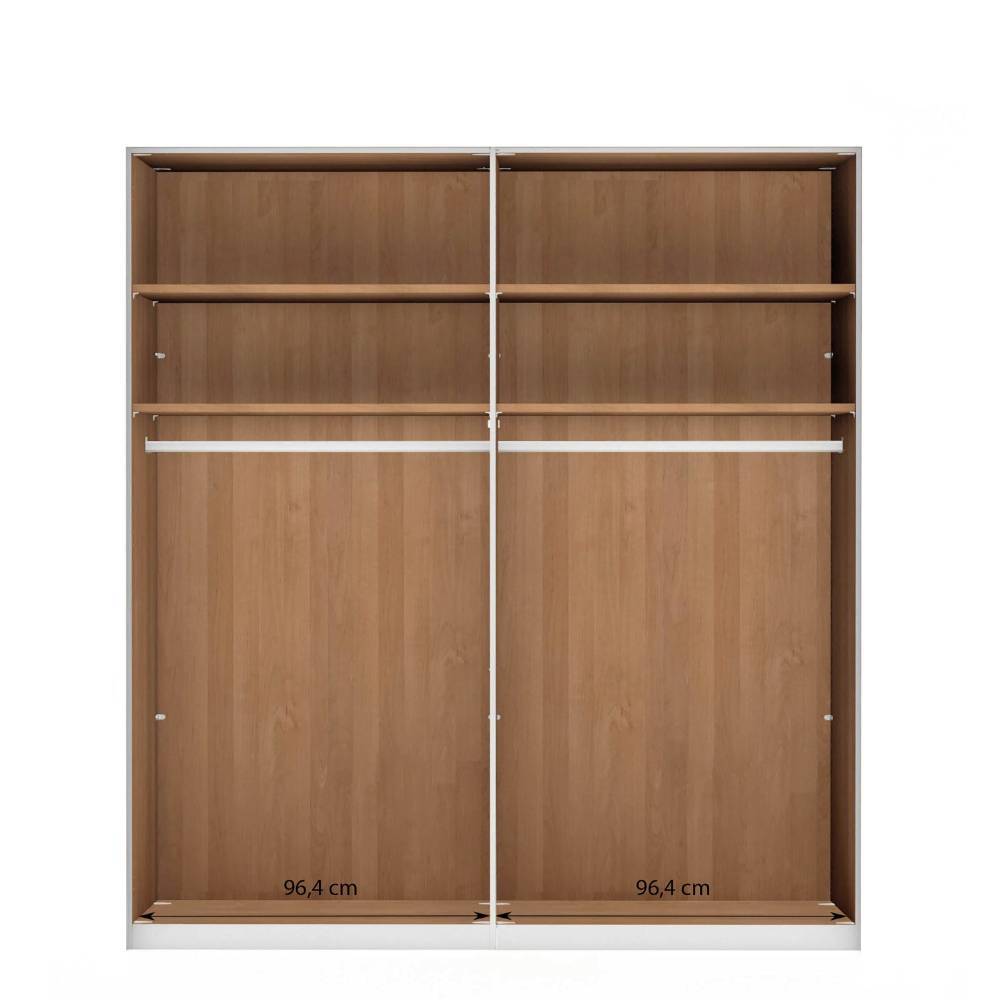 4-türiger Kleiderschrank mt weißer Glasfront - Crucav
