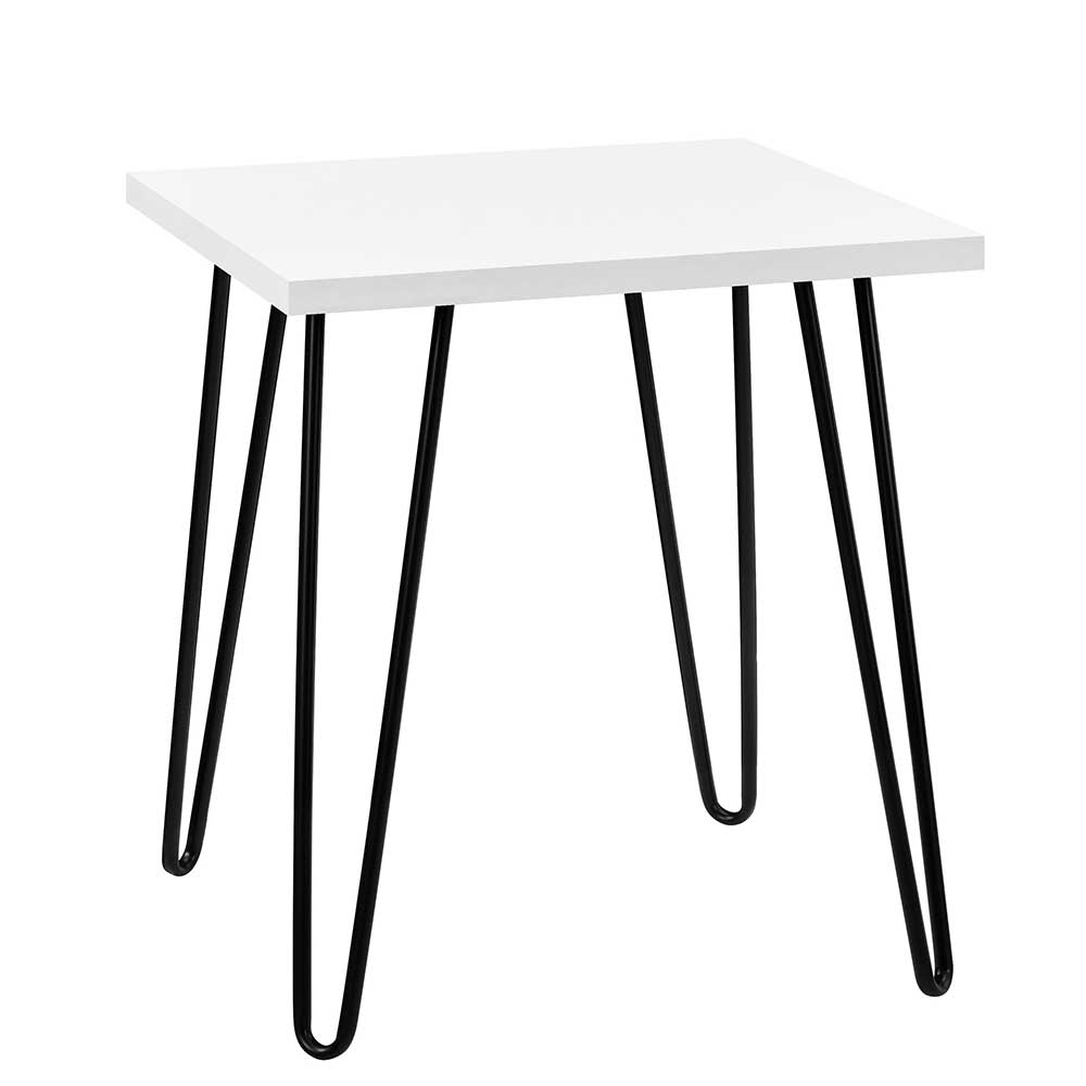 Retro-Style Beistelltisch in Weiß - Inna