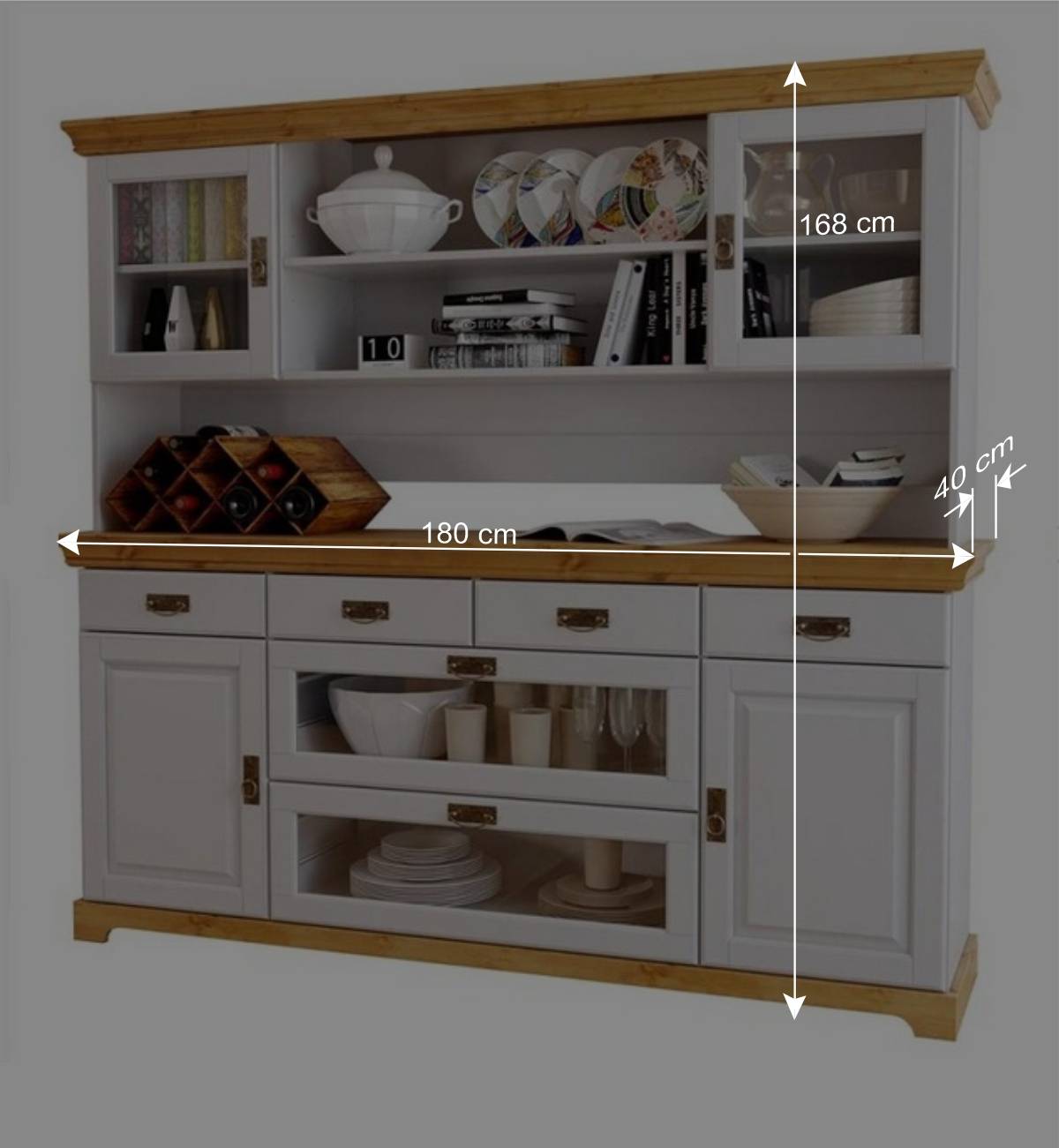 Moderner Buffetschrank in Weiß & Honig - Brasivon