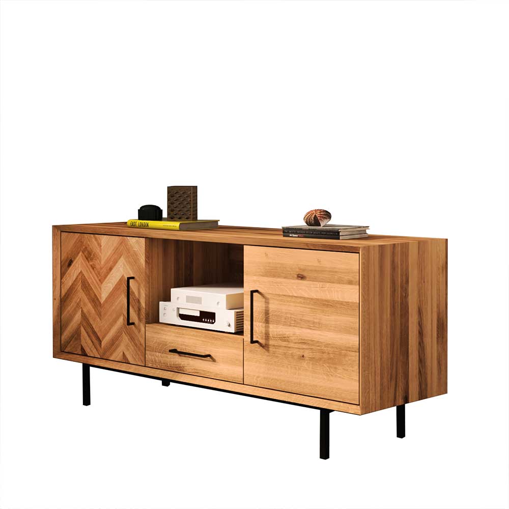 TV Board im Skandi Design aus Wildeiche - Kerfa