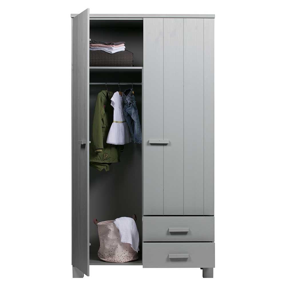 Schlafzimmer Schrank aus Holz Grau lackiert - Tastria