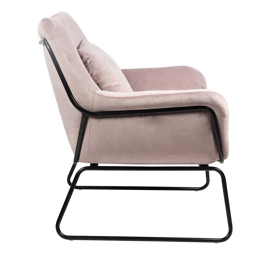 68x82x75 Samt Sessel in Rosa - modern - Jirma