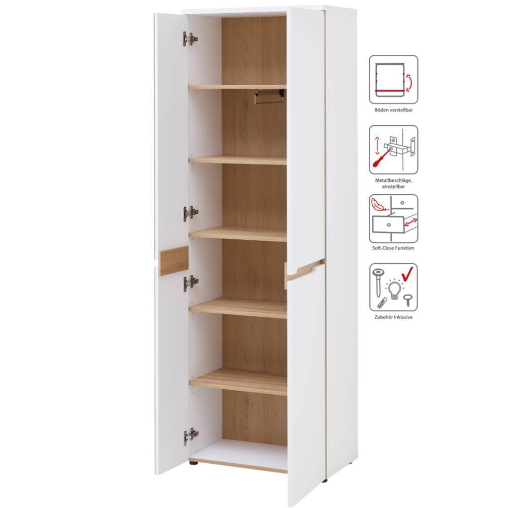 2-türiger Dielenschrank in Weiß - Anesto